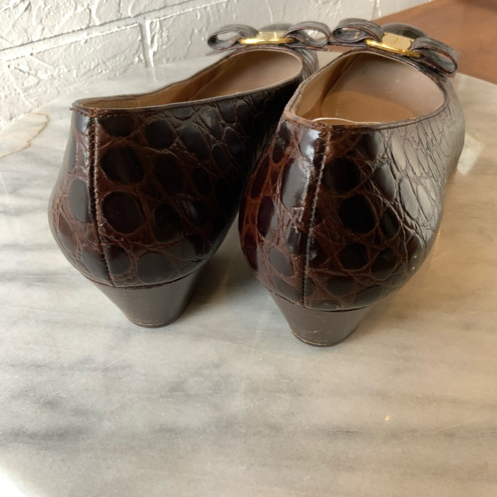 Salvatore Ferragamo Brown Crocodile Shoes - Picture 10 of 12
